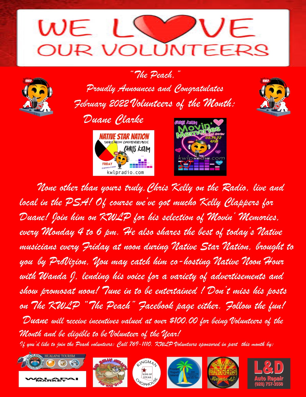 Volunteer of the Month Feb 2022 Duane